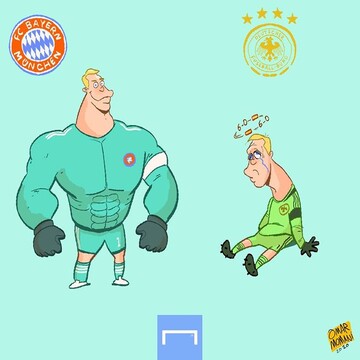 تفاوت مانوئل نویرِ بایرن و تیم ملی رو ببینید!