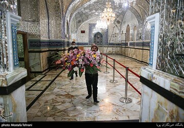 گل آرایی حرم حضرت عبدالعظیم(ع)