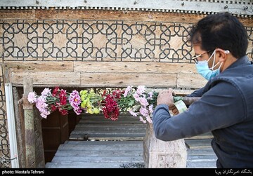 گل آرایی حرم حضرت عبدالعظیم(ع)
