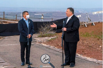 عکس | پمپئو در بلندی های جولان اشغالی