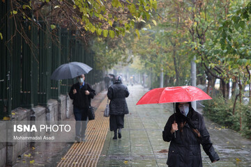 بارش باران پاییزی در تهران