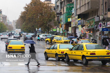 بارش باران پاییزی در تهران