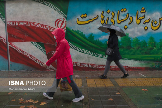 بارش باران پاییزی در تهران