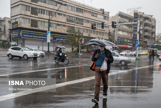 بارش باران پاییزی در تهران