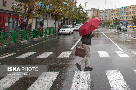 بارش باران پاییزی در تهران