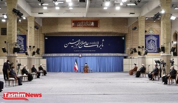 معنی حدیث نوشته شده بر کتیبه محل دیدار سران قوا با رهبر انقلاب