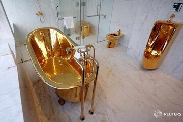 تصاویر یک هتل عجیب را که از طلا ساخته شده است ببینید