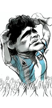 ببینید: دیگو مارادونا روی دست‌ها! 