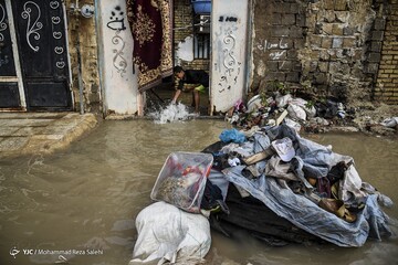 بارش باران و آبگرفتگی معابر و منازل - اهواز