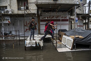 بارش باران و آبگرفتگی معابر و منازل - اهواز
