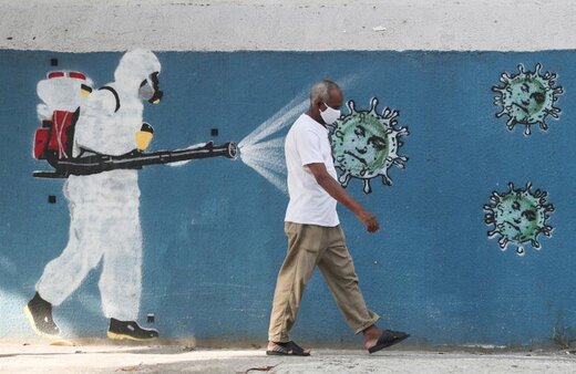 دیوار نویسی های خیابانی با الهام از کرونا