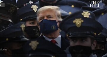 آخرین حضور ترامپ در مسابقه ورزشی همراه با ماسک