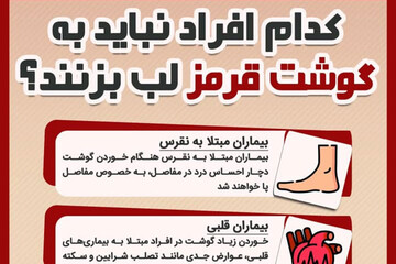 اینفوگرافیک | کدام افراد نباید به گوشت قرمز لب بزنند؟