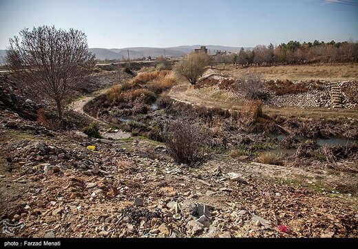 تلف شدن هزاران قطعه ماهی رودخانه راوند اسلام آباد غرب