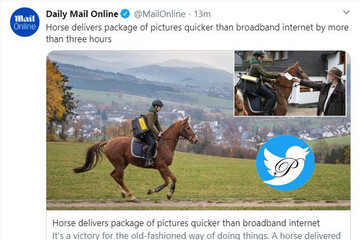 ببینید | ارسال عکس با اسب سریعتر از اینترنت