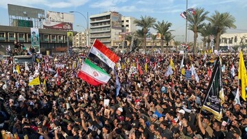 راهپیمایی بزرگ عراقی‌ها در سالگرد شهادت سردار سلیمانی