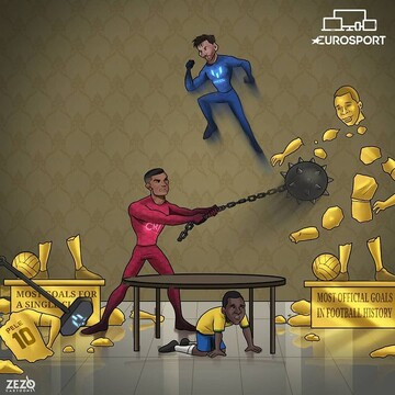 ببینید مسی و رونالدو با اسطوره فوتبال چه کردند!