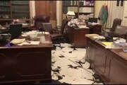 ببینید | اوضاع دفتر «نانسی پلوسی» پس از حمله طرفداران ترامپ