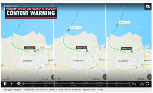 هواپیمای اندونزی از کنترل رادار خارج شد