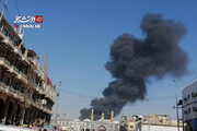 تصاویر | آتش‌سوزی در خیابان‌های نزدیک به حرم امام حسین (ع)