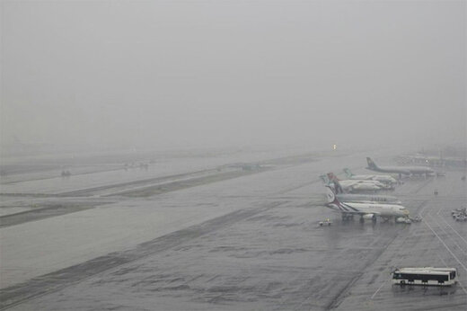 ببینید | تعطیلی فرودگاه مادرید اسپانیا به خاطر بارش سنگین برف