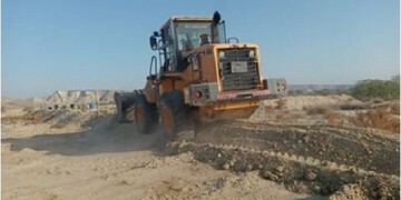 رفع تصرف ۳۷.۳ هزار مترمربع به ارزش ۲۲.۳میلیارد ریال از اراضی ملی در روستای دفاری قشم