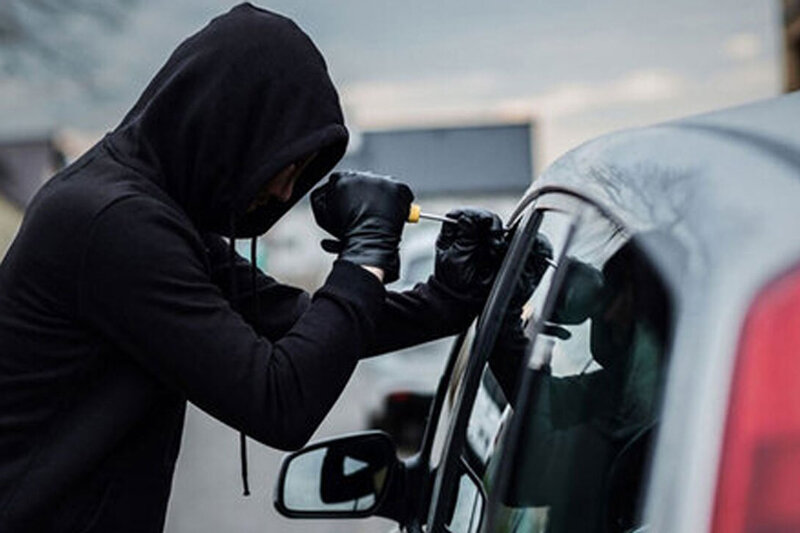 ببینید | لحظه وحشت و فرار یک دزد در حین سرقت ماشین به دلیل ترفند تماشایی مالک خودرو