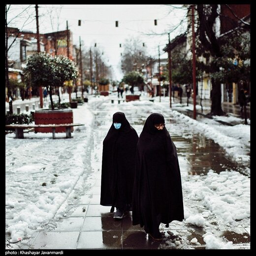اولین برف زمستانی در رشت