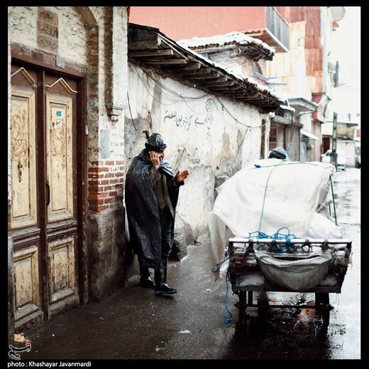 اولین برف زمستانی در رشت