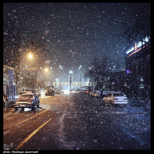 اولین برف زمستانی در رشت
