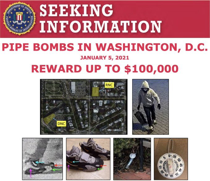 اف‌بی‌آی اسناد حمله به کنگره را رو کرد؛تصویری از یک بمب‌گذار در واشنگتن/عکس