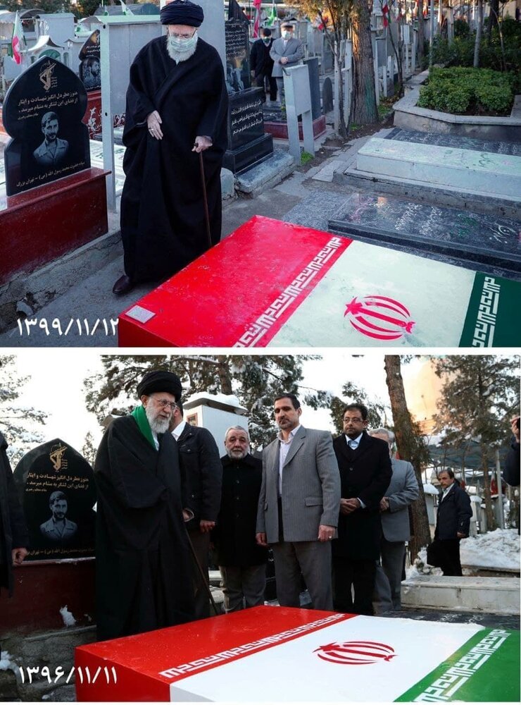  دو عکس متفاوت از رهبر انقلاب؛ قبل و بعد از کرونا