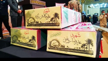 تشییع و خاکسپاری پیکر مطهر ۳ شهید دوران دفاع مقدس در دزفول 