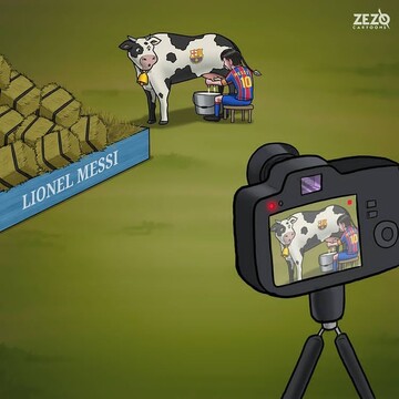 ببینید: مسی در حال دوشیدن بارسلونا!