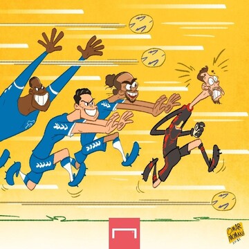 ببینید: دروازه‌بان منچستر خوراک مهاجمان شد!