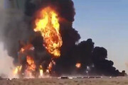 ببینید | آتش‌سوزی گسترده در گمرک مرزی افغانستان با ایران