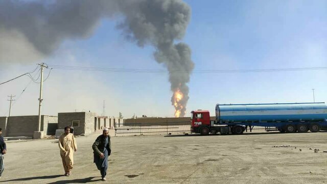 انفجار و آتش سوزی گسترده در مرز ایران و افغانستان