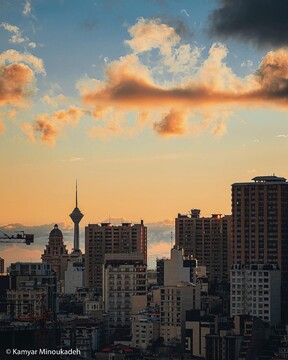 تصاویر خارق العاده ای از آسمان تهران پس از باران امروز