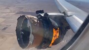 آتش گرفتن موتور هواپیمای مسافربری در آسمان آمریکا