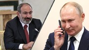 همزمان با تحولات ارمنستان پوتین با پاشینیان تماس گرفت