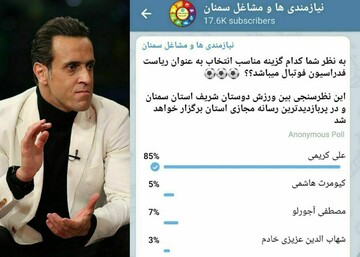سمنانی ها دوست دارند علی کریمی رئیس فدراسیون فوتبال شود