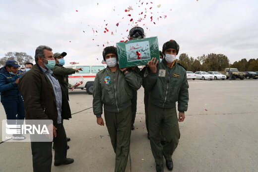 مراسم استقبال از پیکر مطهر خلبان شهید «بیرجند بیک محمدی»