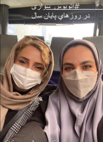  اتوبوس سواری شبنم قلی خانی /عکس