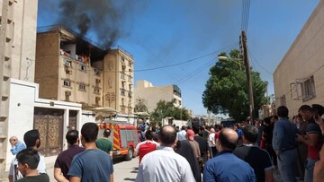 انفجار یک واحد مسکونی ۱۲ طبقه در کیان آباد اهواز