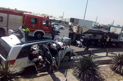 ببینید | تصاویر هولناک از تصادف مرگبار در بزرگراه آزادگان