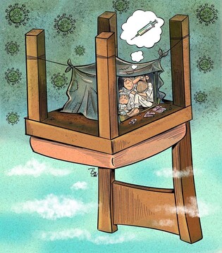 ببینید این مردم منتظر واکسن کرونا هستن!