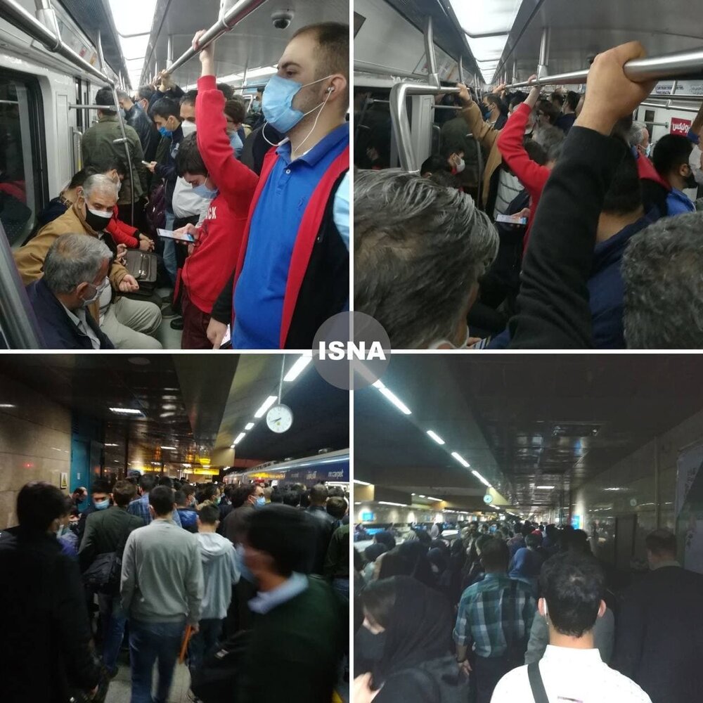 عکس | وضعیت اسفبار متروی تهران در دومین روز قرمز پایتخت