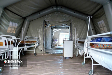 تصاویر | برپایی بیمارستان صحرایی و نقاهتگاه موقت در فردیس استان البرز