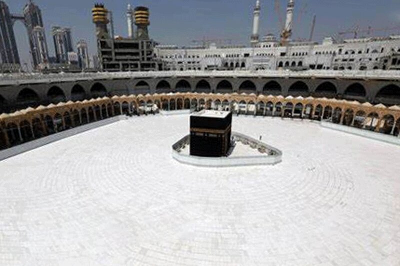 عکس |  تصویری جالب از برگزاری نماز مغرب در مسجدالحرام