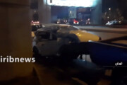 ببینید | تصادف مرگبار پژو ۲۰۶ در تهران/ موتور خودرو به بیرون پرتاپ شد!